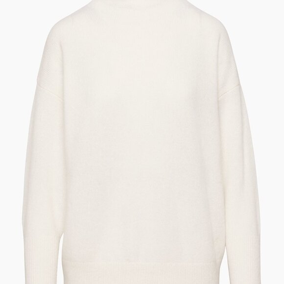Aritzia Luxe Cashmere Format Turtleneck Heather Light Birch Medium - Picture 2 of 7